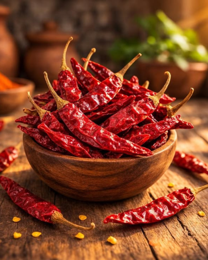 Whole dried red chiili for cooking